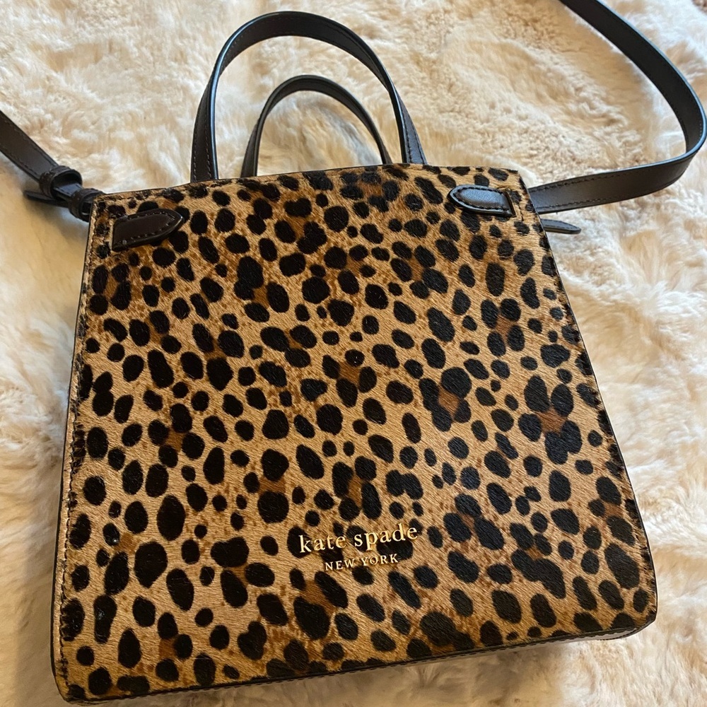 kate spade Leopard Print Satchel with Dark Brown Trim - Picture 9 of 11
